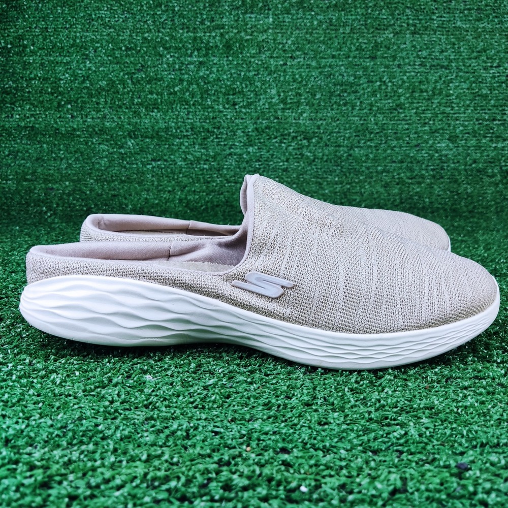 Skechers Mules Womens 10 Taupe YOU by Skechers 15810 Slip On Knit Sneakers